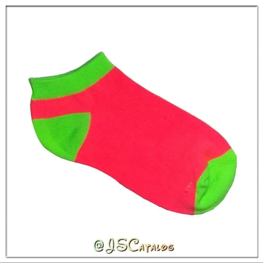 NEW 6 Pairs Kids Bright Colors No-Show Socks